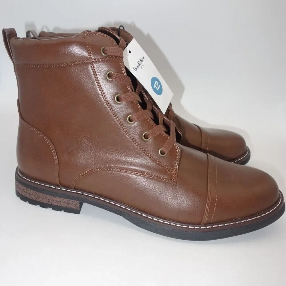 NEW Goodfellow & Co Men's 12 Brown Jeffery Combat Lace Up Boots
